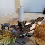 Bougeoir laiton vintage de  style gothique