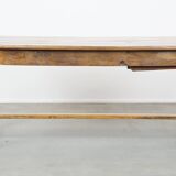 Table à manger ancienne du XVIIIe siècle en chêne avec 2 tiroirs