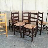 Set of six mulched chairs