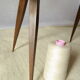Vintage worker walnut compass feet