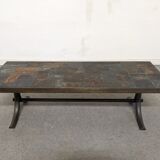 Coffee table in natural stones and wrought iron from the 60s/70s