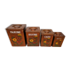 Série de 4 pots à épices en bois