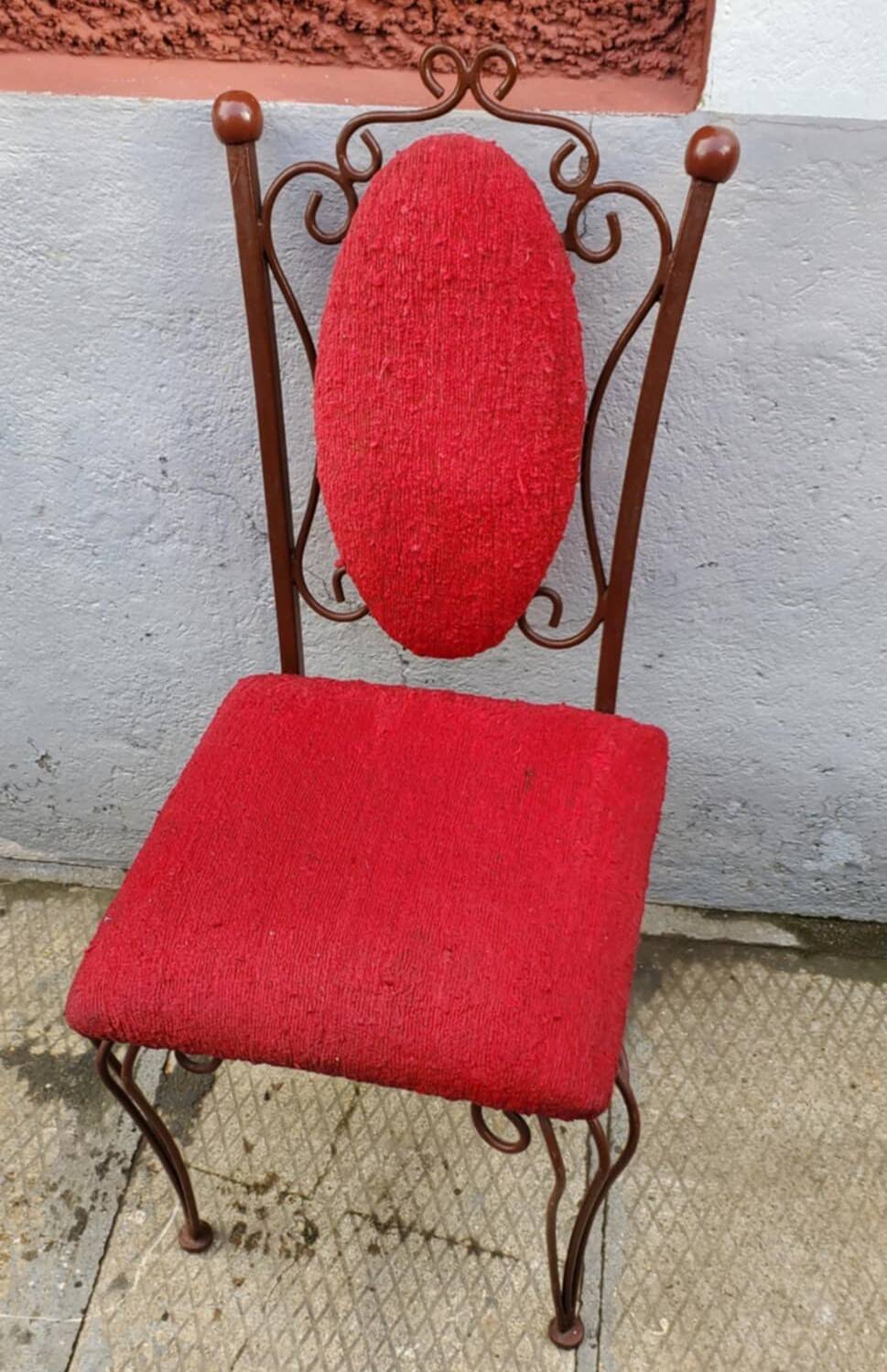 6 wrought iron chairs by Raymond Menos, Haiti
