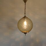 Amber glass pendant light