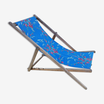 Chaise longue bain de soleil transat tissu