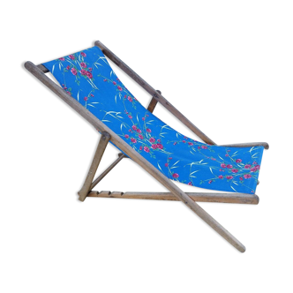 Chaise longue bain de soleil transat tissu