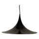 Black metal pendant lamp with trumpet design, 1960s, Italy.