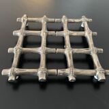 1 extendable bamboo metal shaped flat bottom