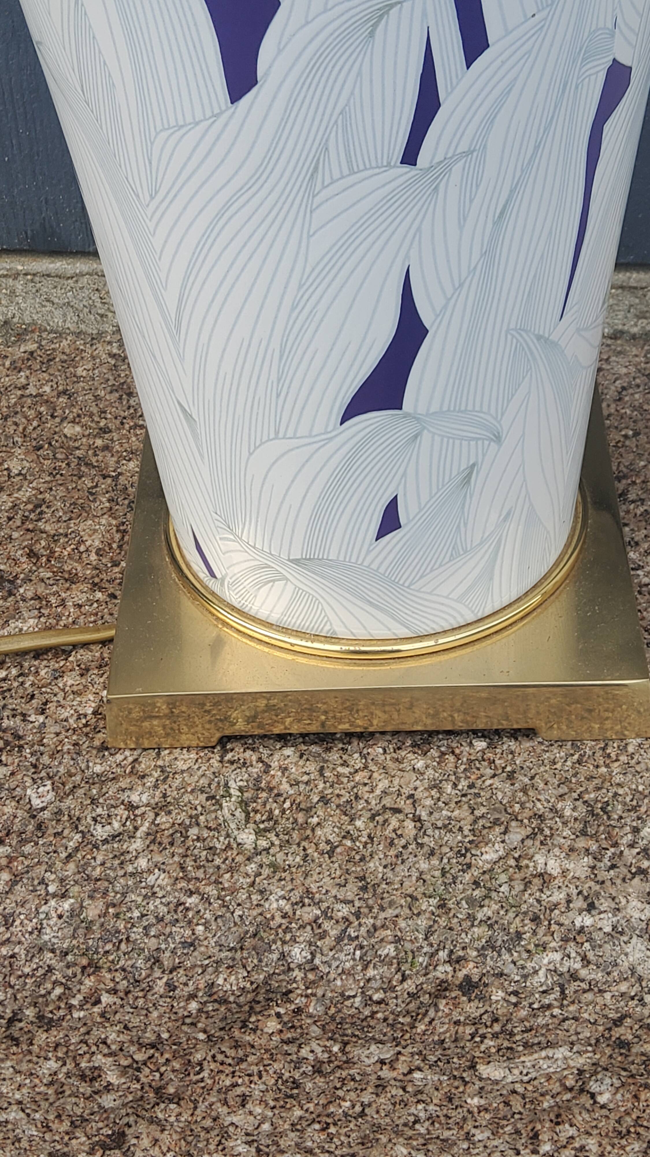 Lamp from the house Le Dauphin in ceramic and gilded brass
