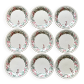 Assiettes à dessert Perroquet Tableware Staffordshire England années 80