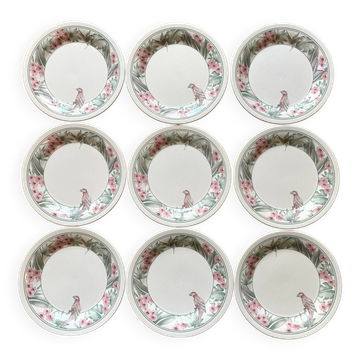 Parrot Tableware Staffordshire England Dessert Plates 1980s