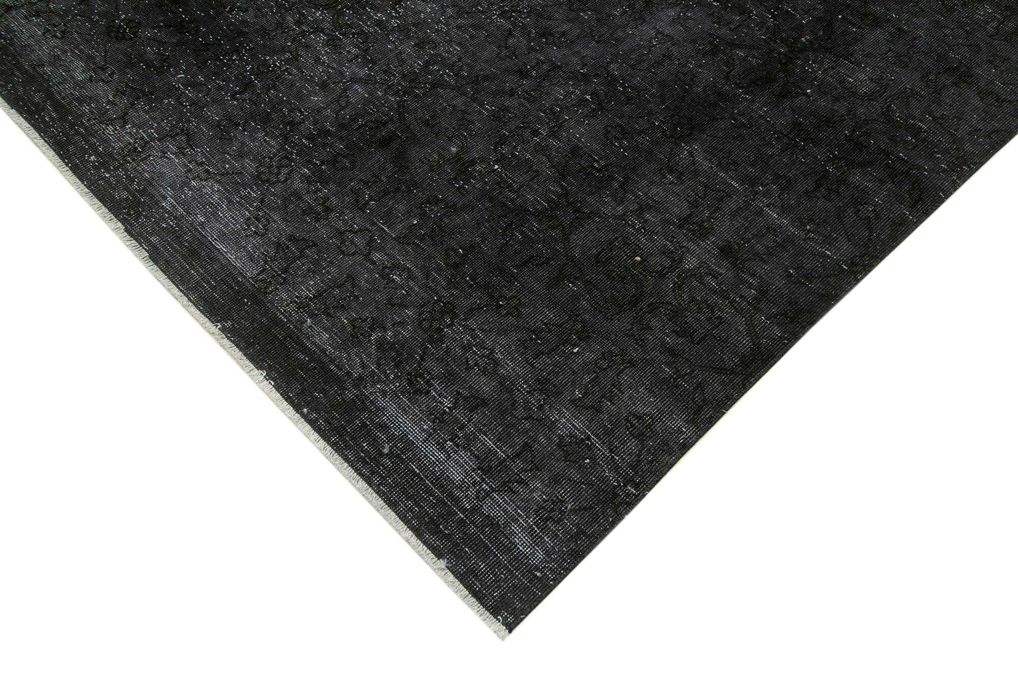 Handwoven persian overdyed 273 cm x 387 cm black wool carpet
