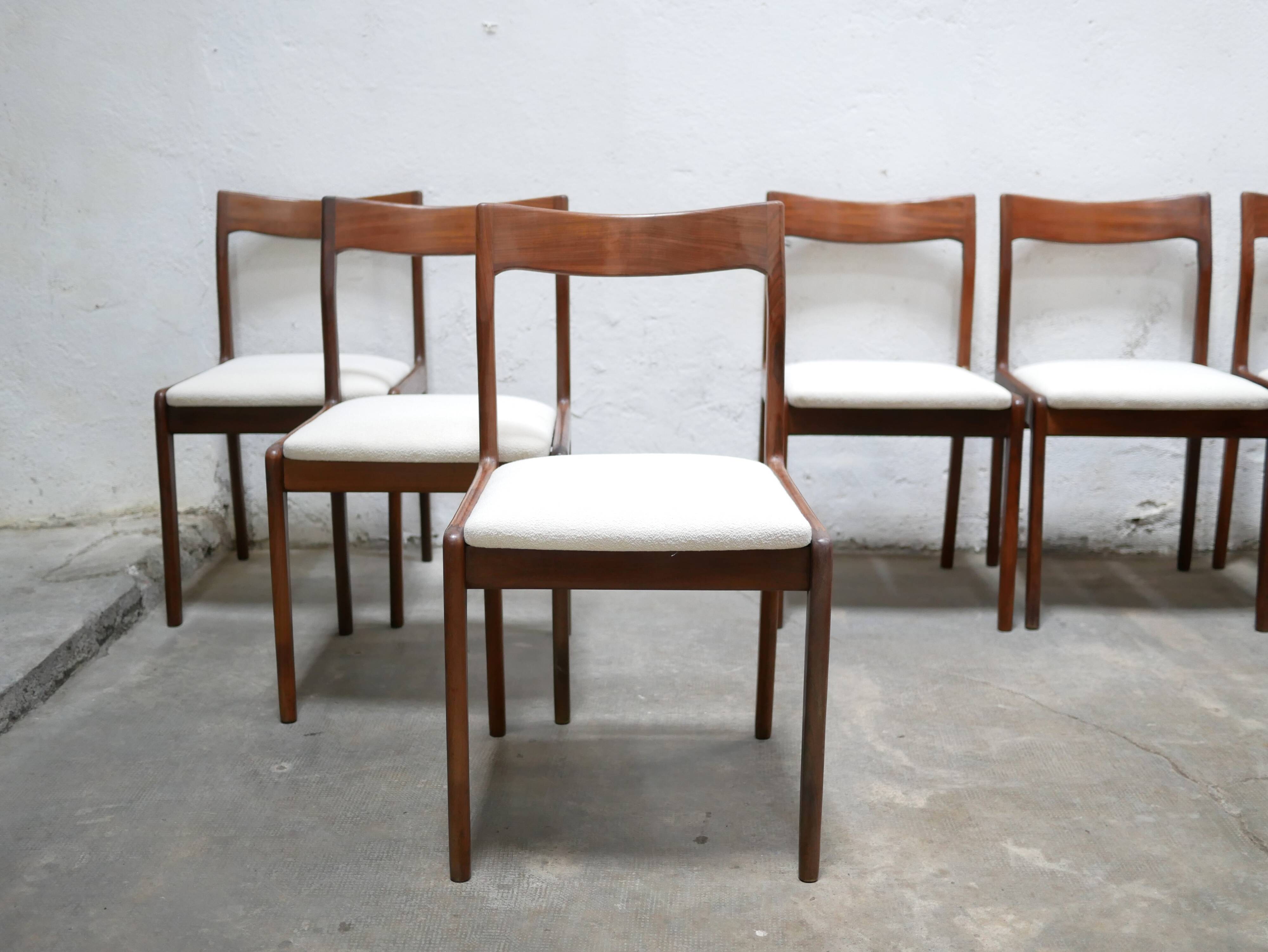 Set of 6 vintage Scandinavian teak chairs
