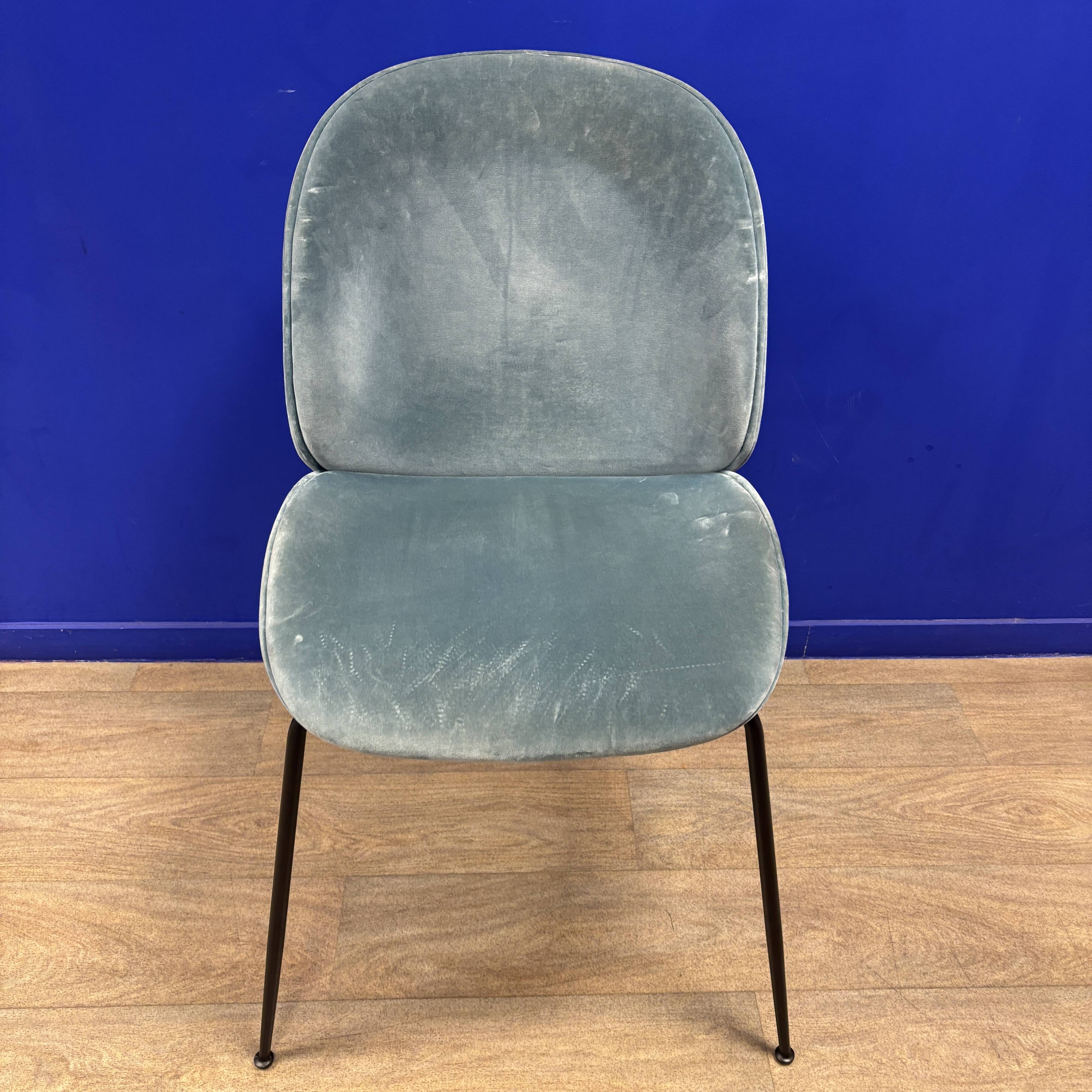 Chaise Beetle dining Turquoise / Noir Mat - Gubi