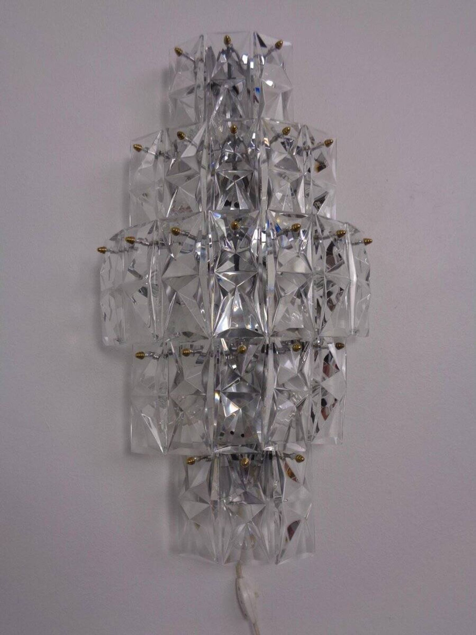Large Crystal Glass Flush Mount from Kinkeldey, Germany, 1970s