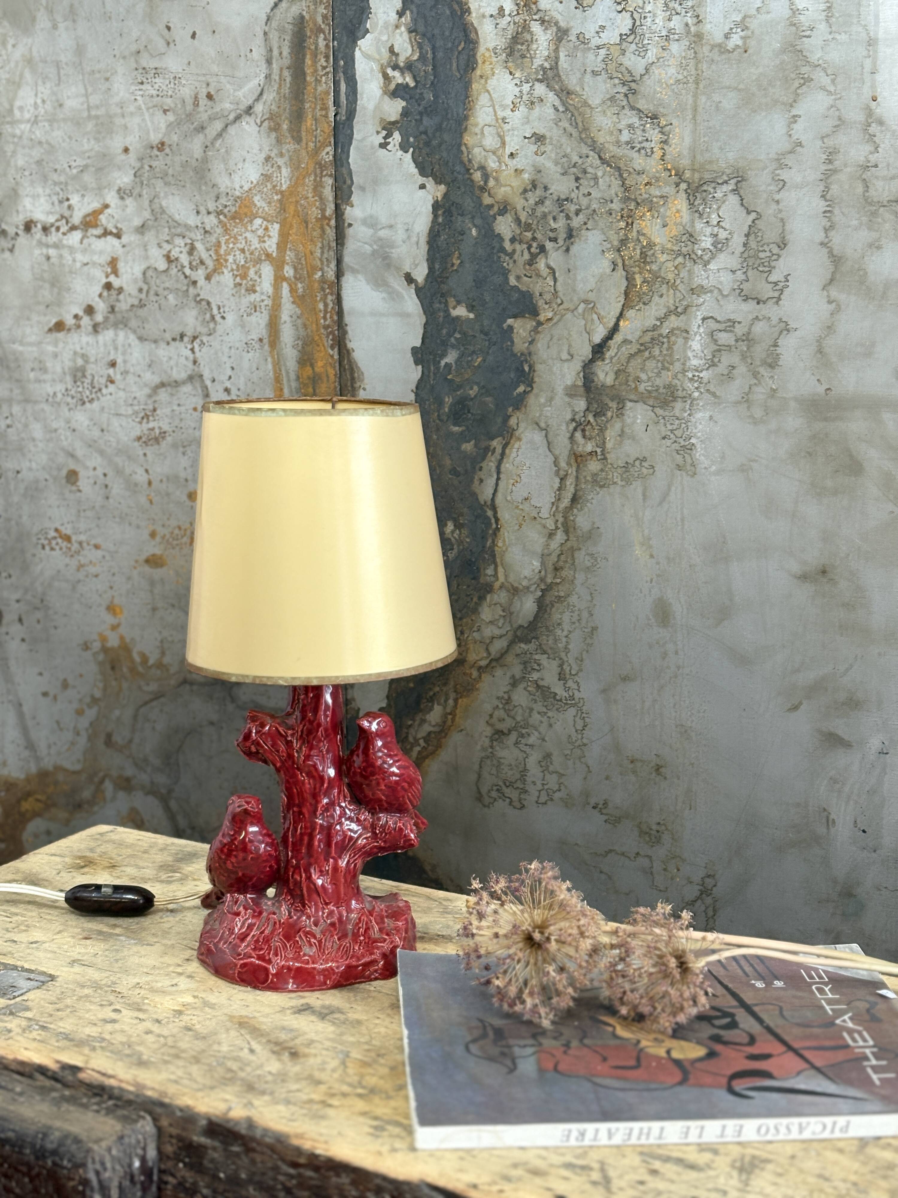 Ceramic bird lamp