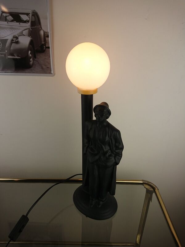 Lampe céramique noir femme lampadaire