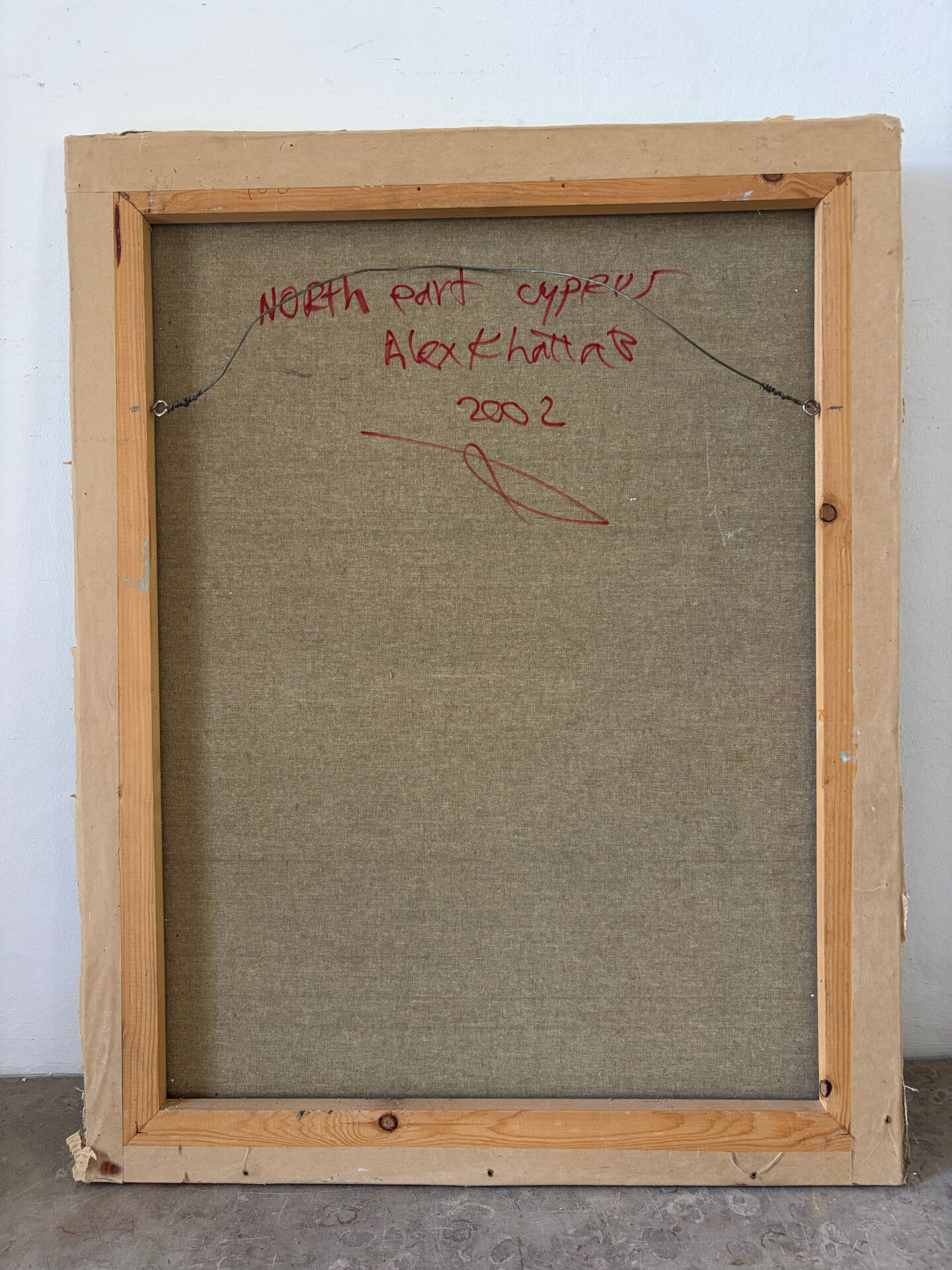Le marché à Chypre, huile à couteau,  signé Alex Khattab