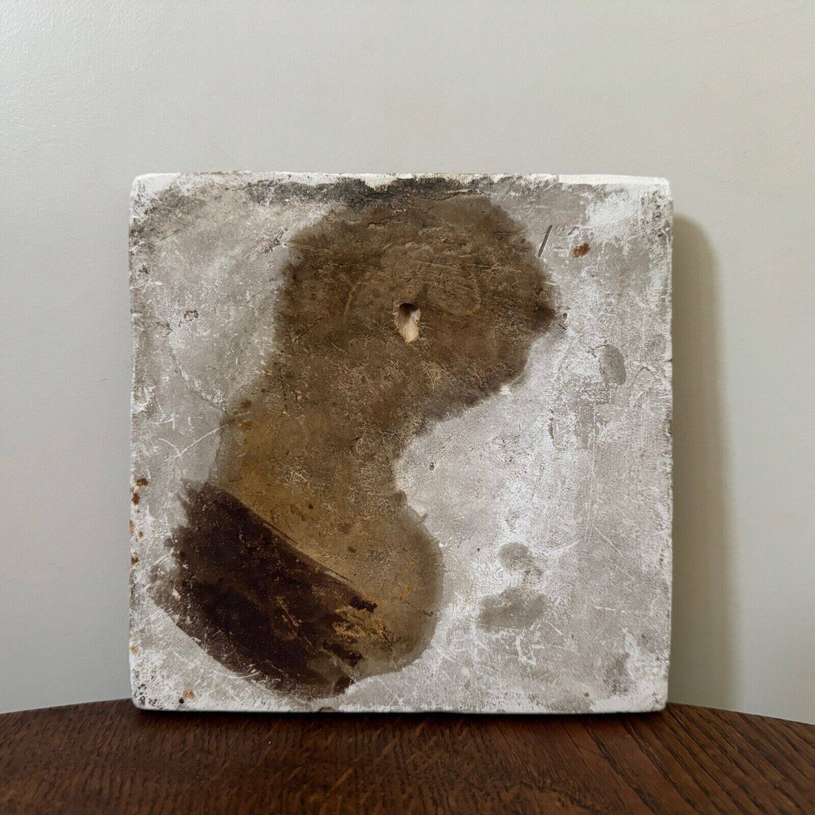 Workshop plaster medallion by Ch. Filleul, head of a young child, 20th century