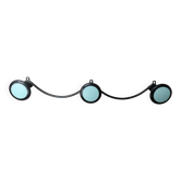 Wall-mounted coat rack, 3 hooks in Bakelite and metal, 1950s/60s