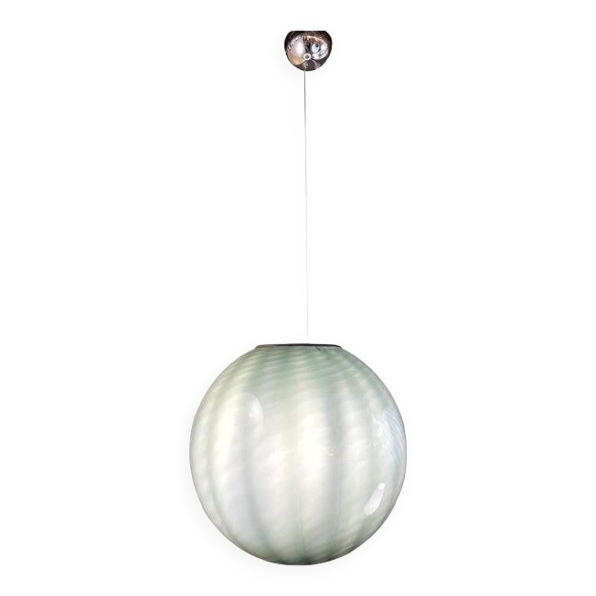 Milky-Green Sphere in Murano Glass Swirl