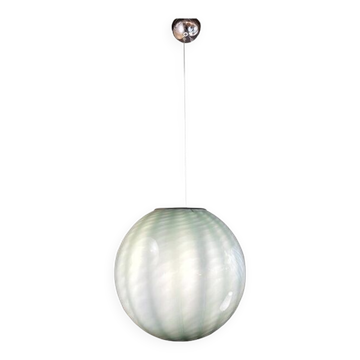 Milky-Green Sphere in Murano Glass Swirl