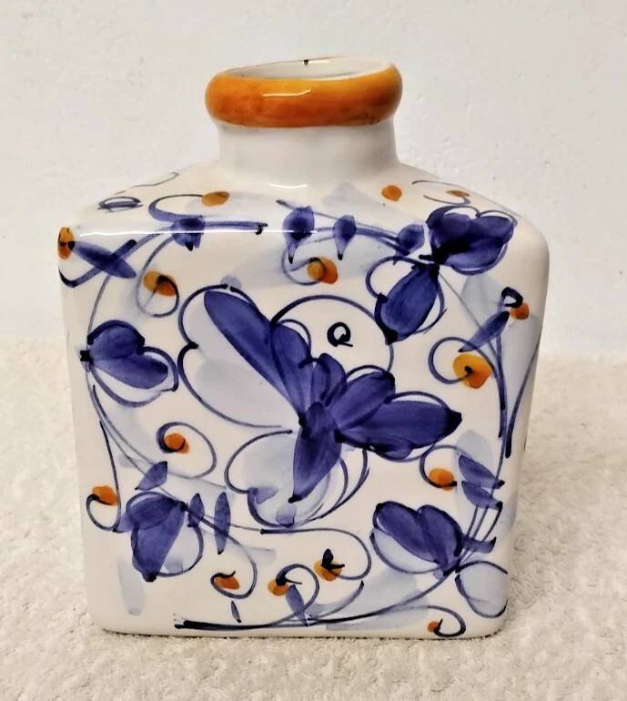 Vintage Glazed Ceramic Pottery Soliflore Vase H: 15 cm