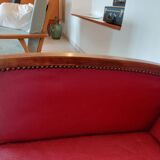 Raspberry red art deco armchair