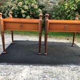 Duo of vintage Scandinavian teak bedside tables with 1 drawer.