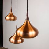 Triple Danish pendant light in metal and Rosewood, Orient model, Jo Hammerborg for Fog & Morup.