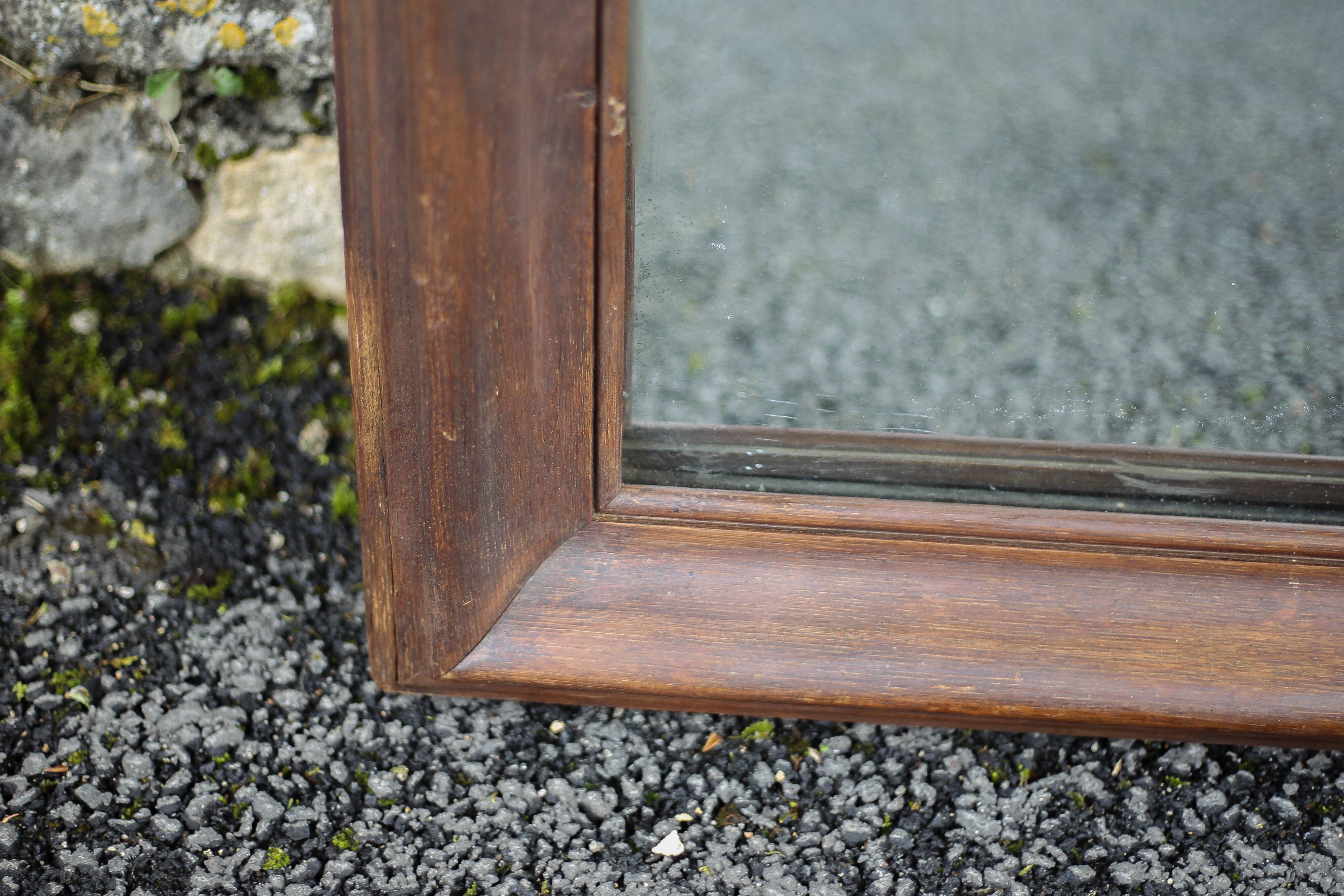 Large rounded wooden mirror, floor mirror, fireplace mirror