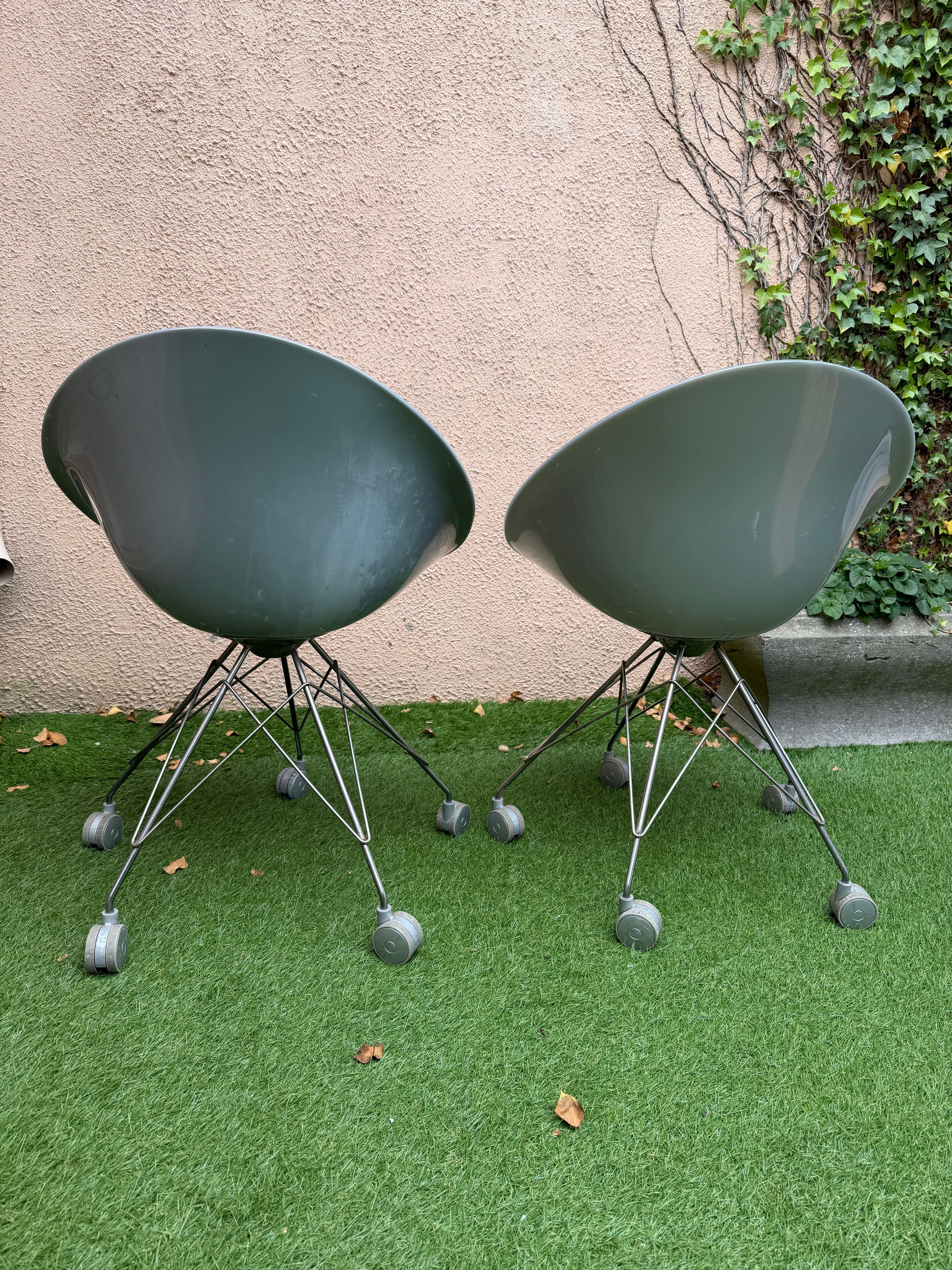 Pair of Ero-s armchairs by Kartell by Philippe Starck