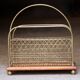 Adorable victorian s.hall magazine rack. brass/mahogany.