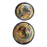 Vintage Duo of Speckled Ceramic Ramekins in Vallauris Style