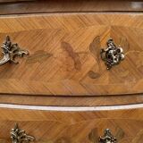 Louis XV style commode in marquetry, 20th century.