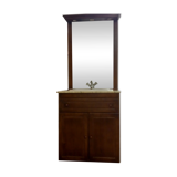 Set vanity unit and mirror bathroom in wood