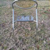 Vintage designer chair in plexiglass and chrome 1980