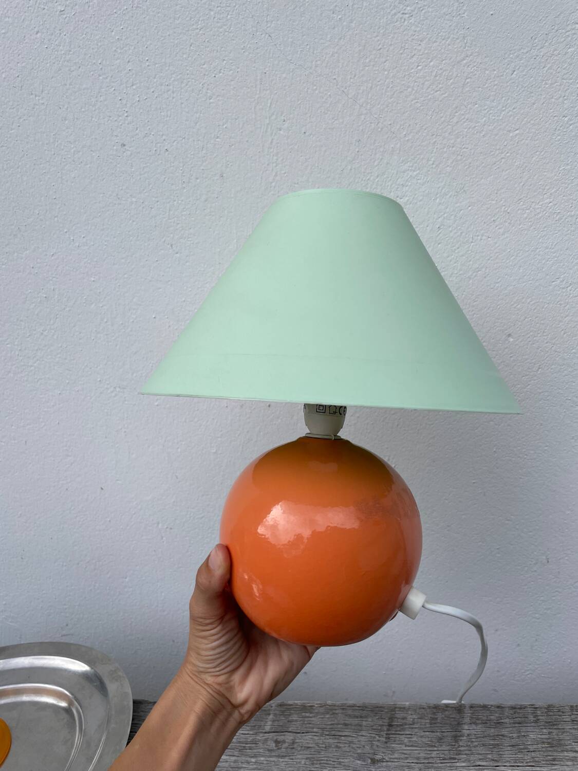 Two-tone ceramic bedside lamp 1980