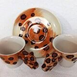 Panther teapot + 2 cups + 1 saucer