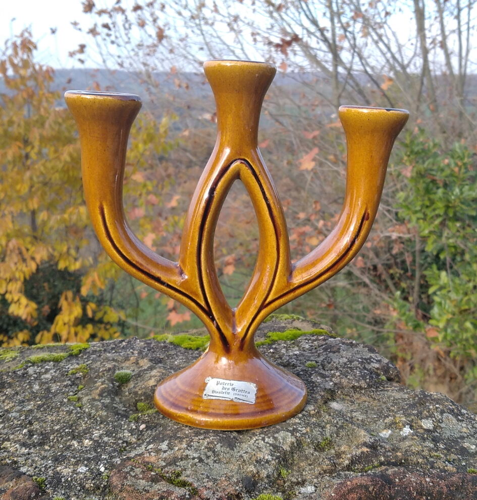 Ceramic candle holder dieulefit