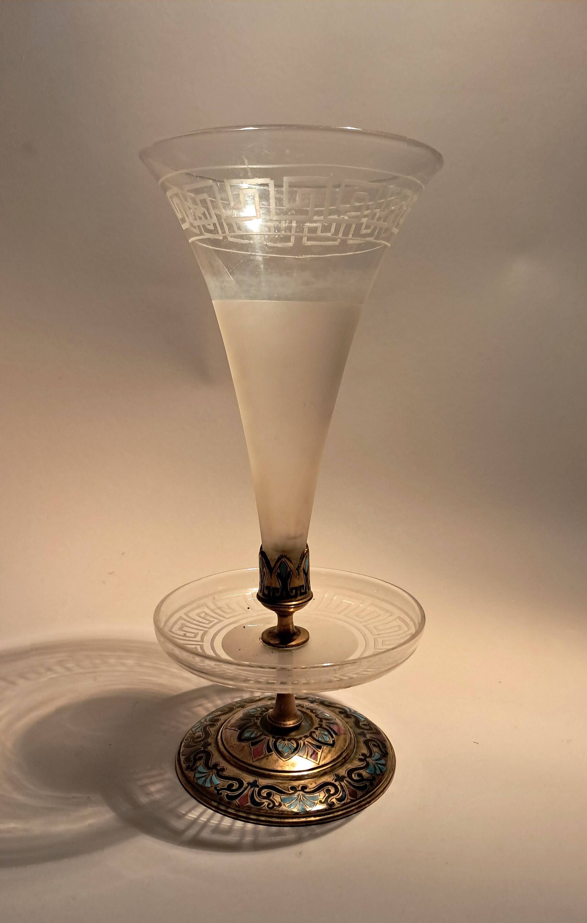 Cloisonné brass soliflore vase from the Napoléon III period.