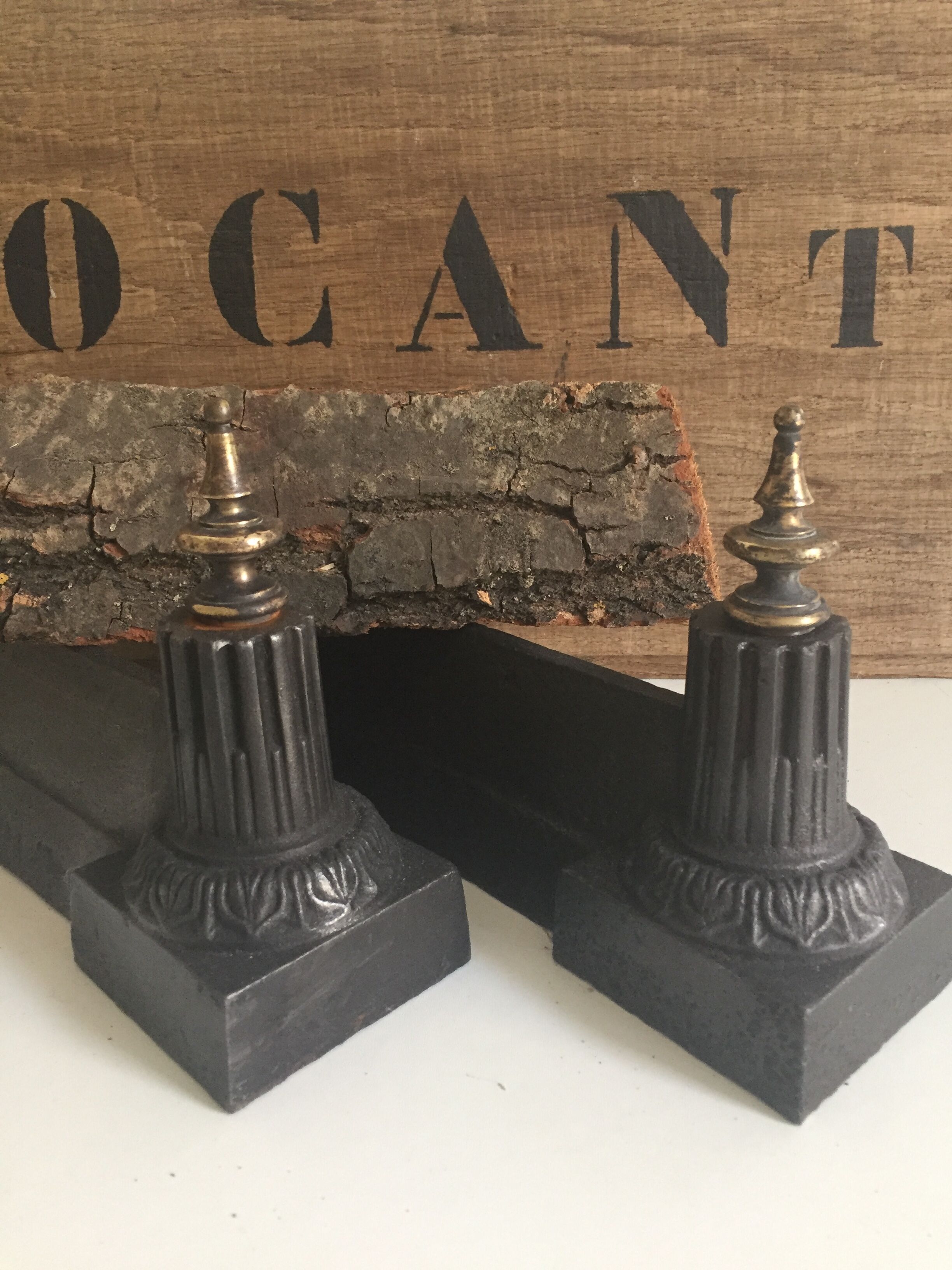 Pair of neoclassical andirons
