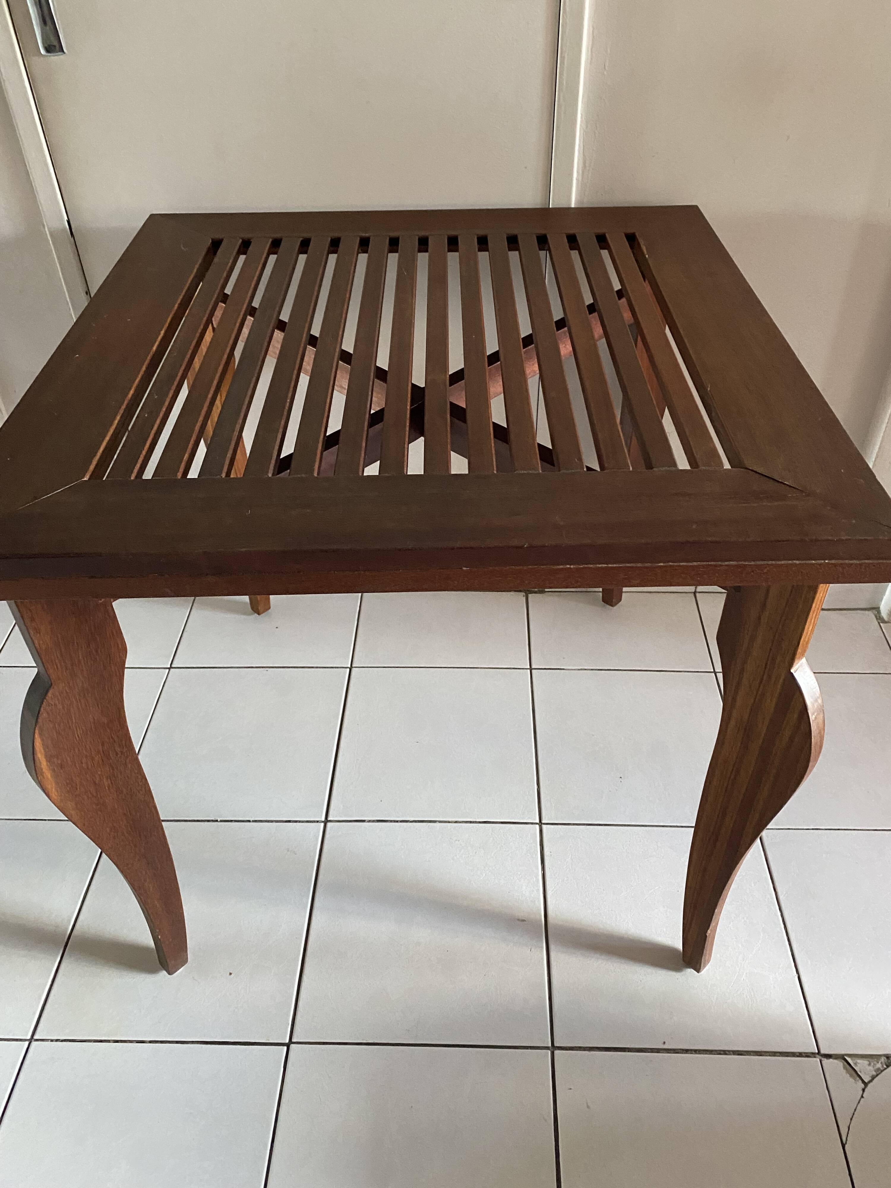 Square side table, exotic wood