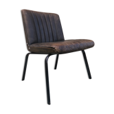 Bronze green leather armchair 1950