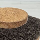 1950s, Danish design, reupholstered armchair, New Zealand sheepskin, oak wood.