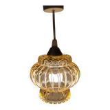 suspension globe ambré space age,1970