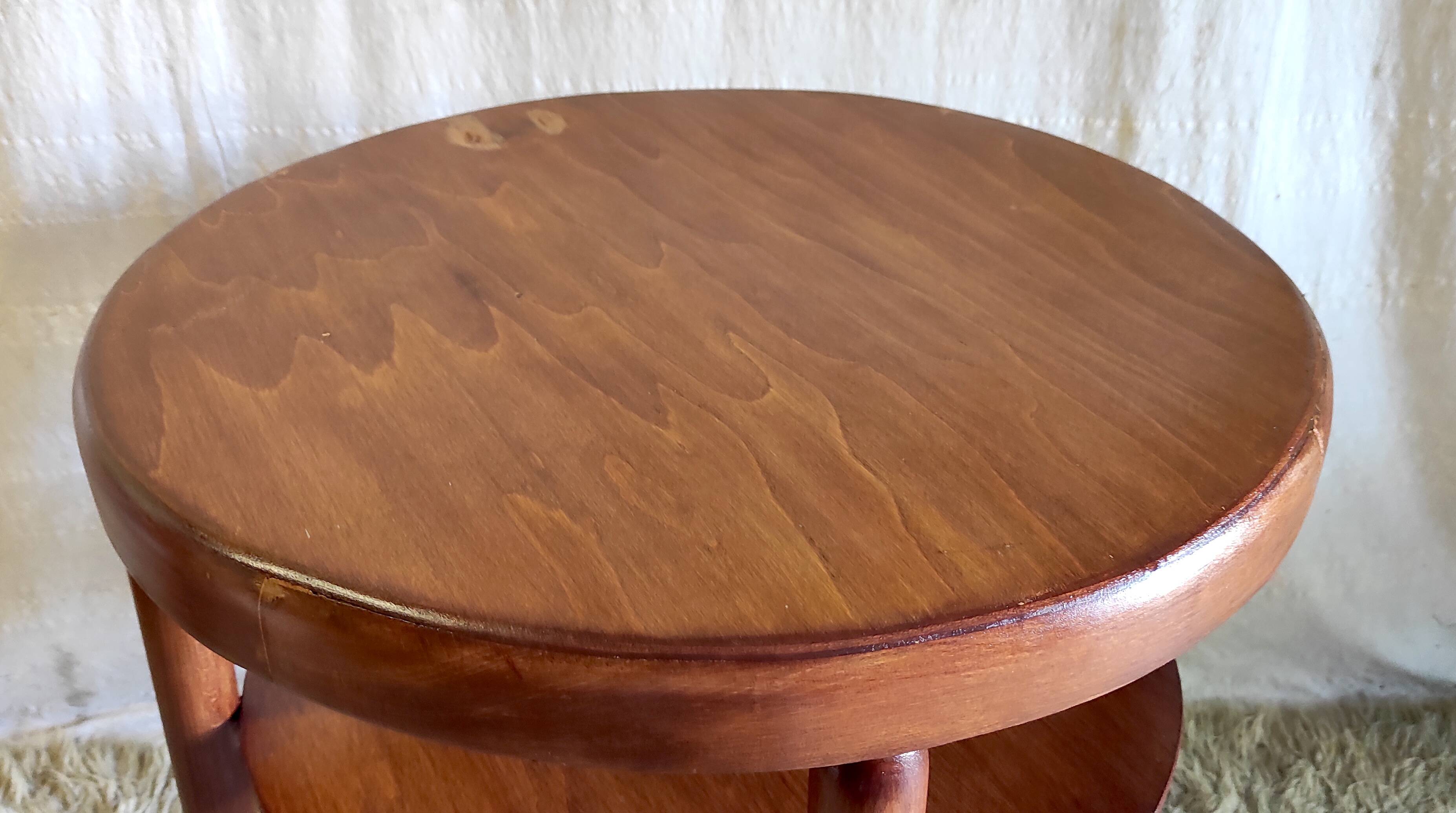 Art Deco style side table in solid wood - 1930s/1940s
