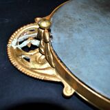Antique mirror tray Centerpiece mainly in bronze and mercury glass