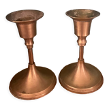 Paire de bougeoirs en laiton