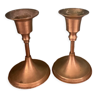 Pair of brass candle holders